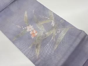 草花模様織り出し名古屋帯